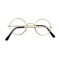 Bril - rond - goud montuur - voor volwassenen - verkleedaccessoires - Verkleedbrillen - thumbnail