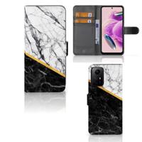 Xiaomi Redmi Note 12S | Bookcase | Marmer Wit Zwart - Origineel Cadeau Man