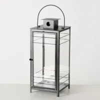 Boltze Home lantaarn ijzer bregenz 35x35x80cm zwart