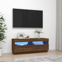 Tv-meubel met LED-verlichting 100x35x40 cm bruin eikenkleur - thumbnail