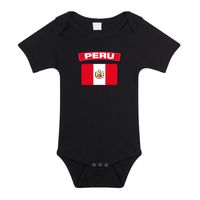 Peru romper met vlag zwart voor babys - thumbnail