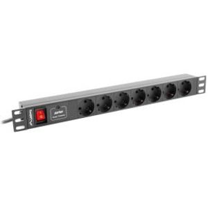 Lanberg PDU-07F-0200-BK energiedistributie 7 AC-uitgang(en) 1U Zwart