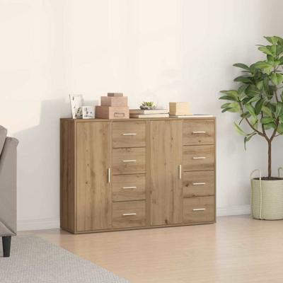 Dressoirs 2 st 60x31x84 cm bewerkt hout artisnaal eiken