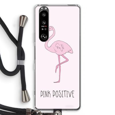 Pink positive: Sony Xperia 1 III Transparant Hoesje met koord