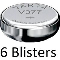 6 Stuks (6 Blisters a 1 st) Varta Knoopcel Batterij SR626 SW/SR66 SW/V377 Single-use Zilver-oxide - thumbnail