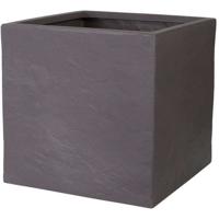 Bloempot - STRATA - L - Vierkant - Gekloofd - Ø 38,5 cm x 46,5 cm H - Askleur