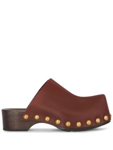 ETRO studded leather clogs - Marron