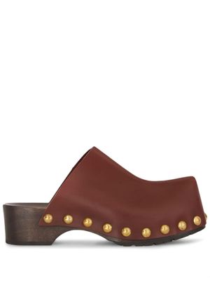 ETRO sabots en cuir à détails de clous - Marron
