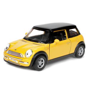 Speelgoed Mini Cooper auto - geel - die-cast metaal - 11 cm - Model two colours