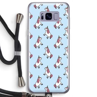 Eenhoorns overal: Samsung Galaxy S8 Transparant Hoesje met koord