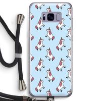 Eenhoorns overal: Samsung Galaxy S8 Transparant Hoesje met koord