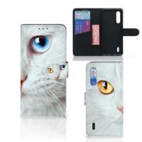 Xiaomi Mi 9 Lite | Telefoonhoesje | Met pasjeshouder | Witte Kat