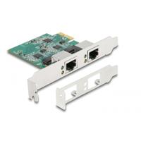 DeLOCK pci express x1 card to 2 x rj45 2.5 gigabit lan rtl8125 netwerkadapter
