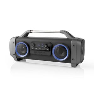 Oplaadbare boombox ghettoblaster met Bluetooth, verlichting, FM...