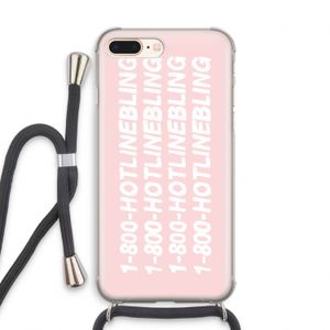 Hotline bling pink: iPhone 8 Plus Transparant Hoesje met koord
