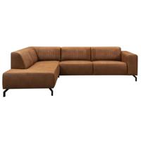 Leen Bakker - Hoekbank Otis Links - Kastanje - Microleer - Bruin - 210x276x77 Cm