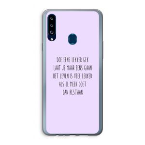 Gek: Samsung Galaxy A20s Transparant Hoesje