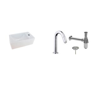 FonteinPack Rhea Mini XXS 30,5x18x11 cm Rechts RVS (Keuze uit 8 kranen)