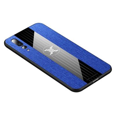 Voor Huawei P20 Pro XINLI stiksels doek Textue schokbestendig TPU beschermhoes (blauw)