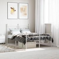 Bedframe met hoofd- en voeteneinde metaal wit 120x200 cm