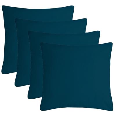 Stof Textile sierkussen Nelson - 4x - petrol blauw - 60 x 60 cm - bank kussens - polyester