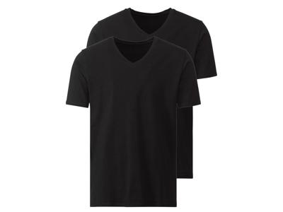 MEXX 2 heren T-shirts (Zwart, V-hals, L)
