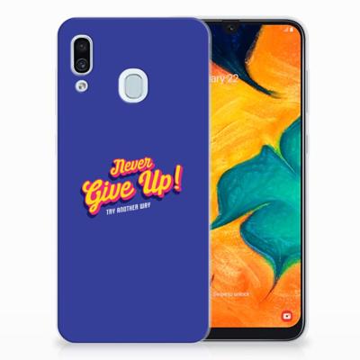 Samsung Galaxy A30 | Siliconen hoesje | met naam Never Give Up Samsung Galaxy A30 | Siliconen hoesje | met naam Never Give Up
