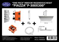 One Pack Inbouw-Regendoucheset & Inbouwbox Piazza Vierkant P-300X300