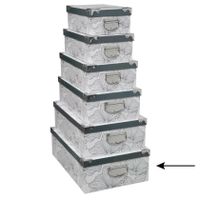 5Five Opbergdoos/box - 3x - Art-deco wit - L48 x B33.5 x H16 cm - Stevig karton - Artdecobox - thumbnail