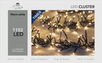Cluster lights 1152l/6,9m led warm wit - 4m aanloopsnoer zwart - bi-bui trafo Anna's collection - Annas collection