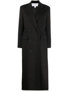 Materiel manteau en laine mélangée à boutonnière croisée - Noir