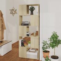 Boekenkast/kamerscherm 60x24x155 cm sonoma eikenkleurig