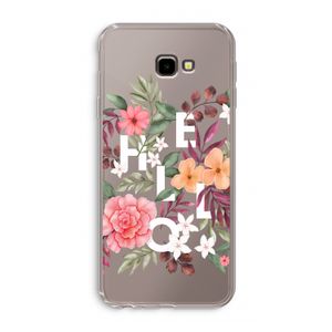 Hello in flowers: Samsung Galaxy J4 Plus Transparant Hoesje