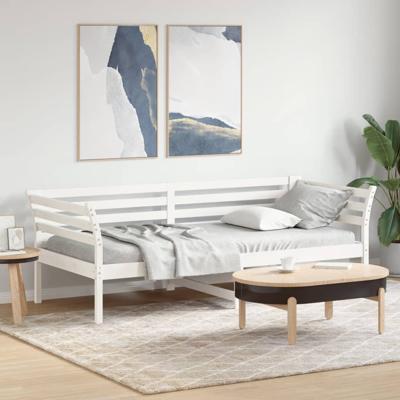 Slaapbank zonder matras 80x200 cm massief grenenhout wit