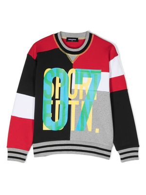 DSQUARED2 KIDS sweat à design colour block - Noir