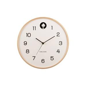 Karlsson - Wall clock Natural Cuckoo birch wood white