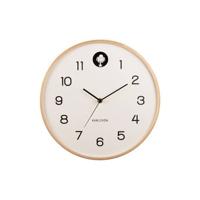 Karlsson - Wall clock Natural Cuckoo birch wood white