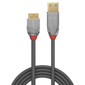 LINDY USB-kabel USB 3.2 Gen1 (USB 3.0 / USB 3.1 Gen1) USB-A stekker, USB-micro-B 3.0 stekker 0.50 m Grijs 36656