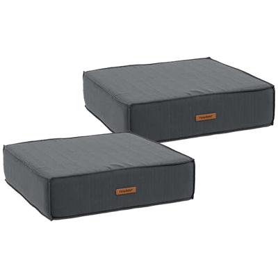 2x hesperide vloerkussen korai - grijs - pu-schuim/polyester - 45 x 45 cm - zitkussen