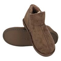 Apollo dames sloffen - instappers - taupe - suede look - hoog model - pantoffels - harde zool