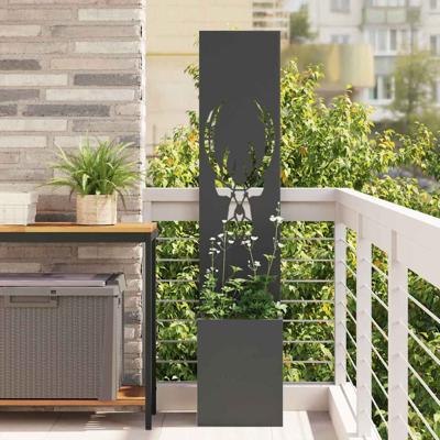 Tuin Privacy Screen Zwart 32 x 140 cm Koudgewalst staal