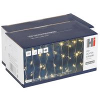 Set van 2x st lichtgordijnen ijspegel voor het raam met 120 leds warm wit 100 x 200 cm