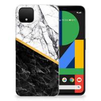 Google Pixel 4 XL | TPU | Siliconen hoesje | Marmer Wit Zwart - Origineel Cadeau Man