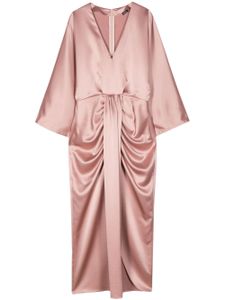 Kiton robe en satin à col v - Rose