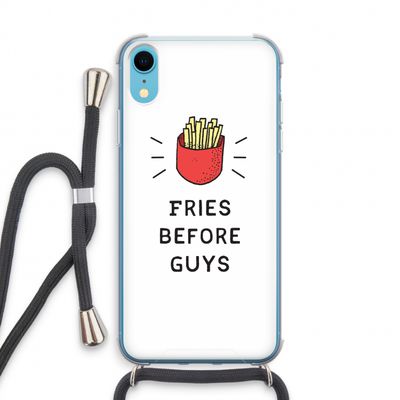 Fries before guys: iPhone XR Transparant Hoesje met koord