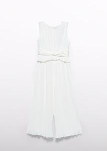 Abel & Lula Zomer jumpsuit geplooid meisjes - creme wit