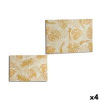 Canvas Gift Decor Gouden Blad van een plant 120 x 80 x 2,5 cm (4 Stuks)