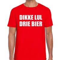 Dikke Lul Drie Bier heren T-shirt rood - thumbnail