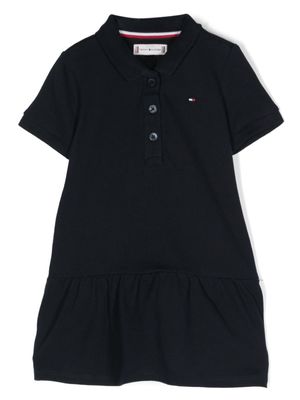 Tommy Hilfiger Junior Jurk met geborduurd logo - Blauw Tommy Hilfiger Junior Jurk met geborduurd logo - Blauw