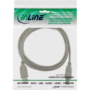 InLine 34535H USB-kabel 3 m USB A USB B Beige